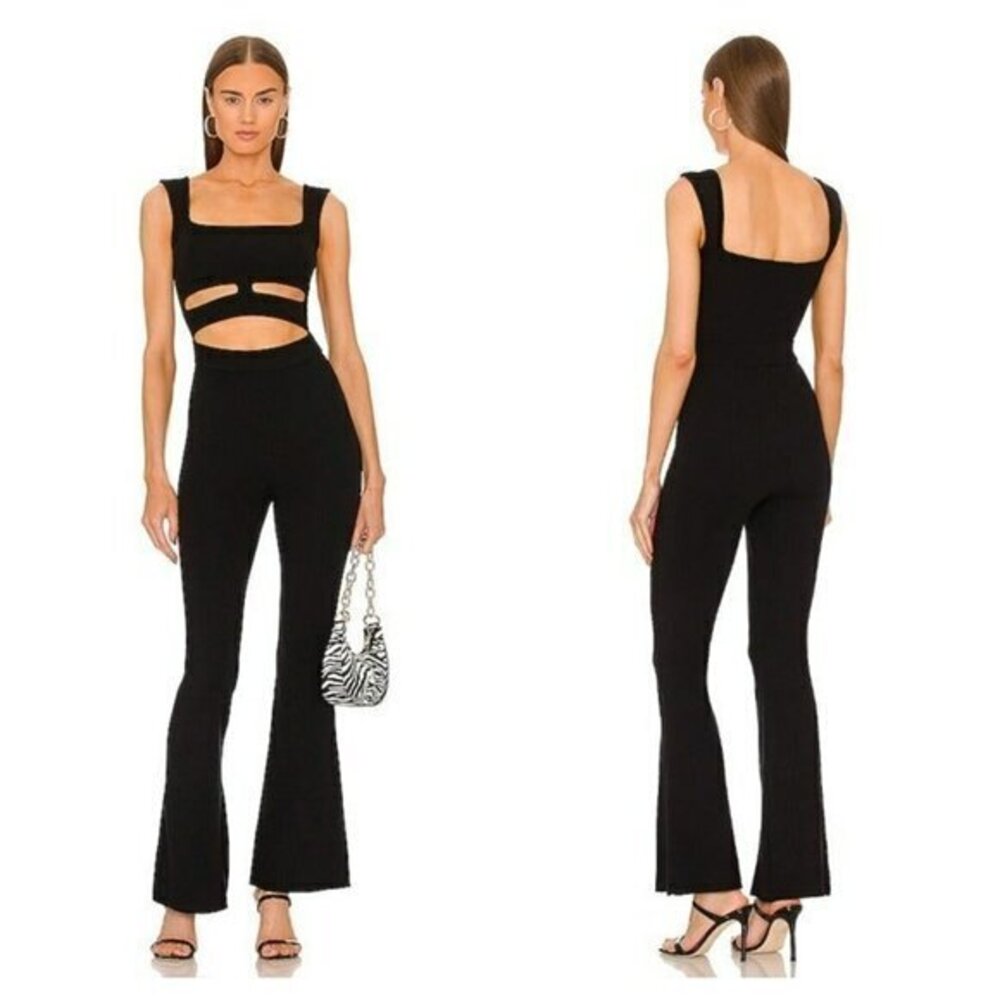 Michael Costello Tashi Knit Jumpsuit - Black